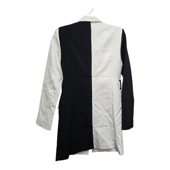 Steve Madden Colorblock Black White Blazer Coat XS NWT Missing Belt - Picture 2 of 9